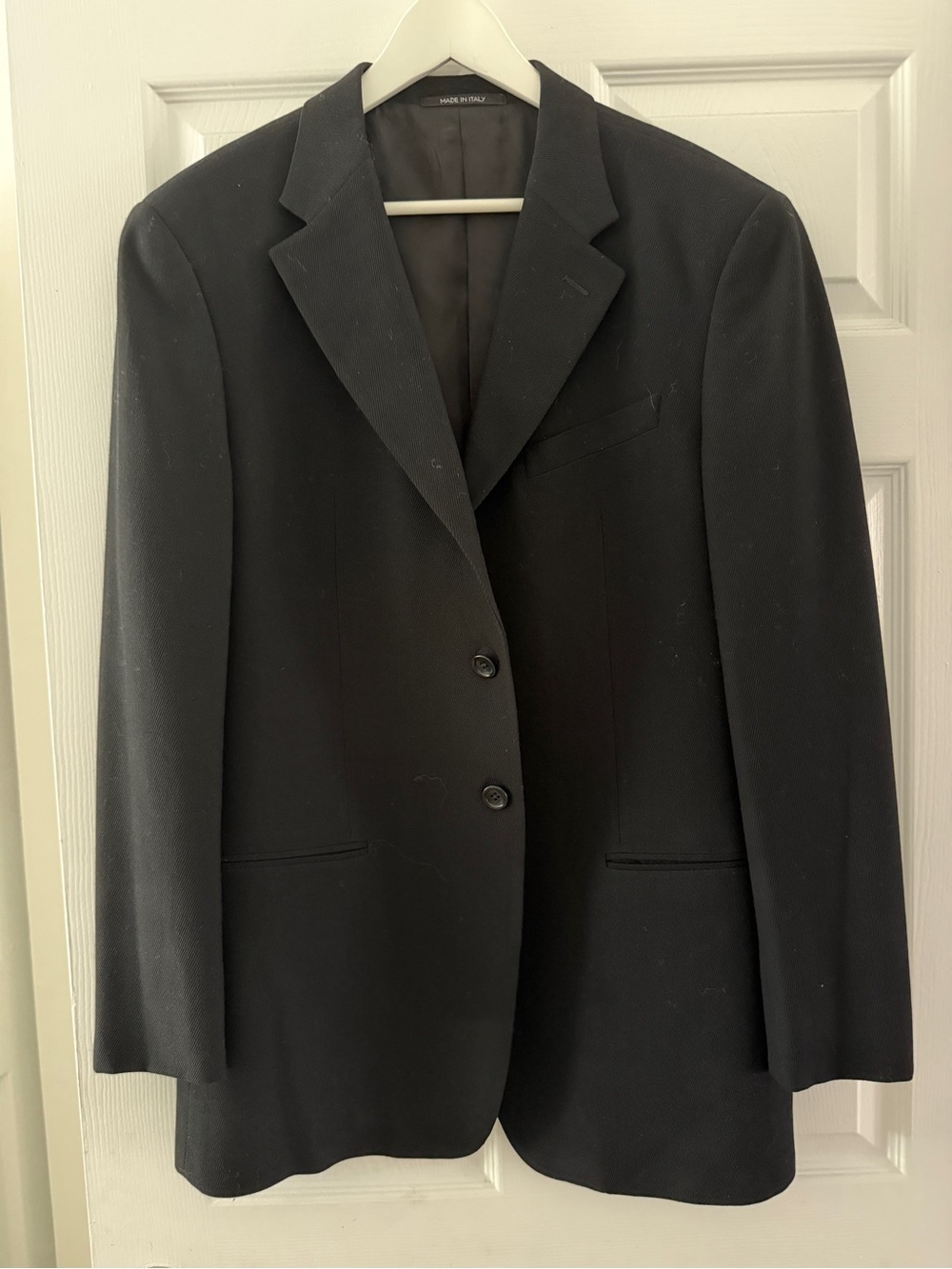 Armani Collezioni Black Men's Blazer Jacket 42R 100% wool Made in Italy